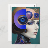 Die schöne Abstrakte Frau Postkarte (Vorne/Hinten)