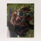 Die schöne Dame ohne Gnade von Frank Dicksee Puzzle (Vertikal)