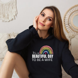 Die schöne Ehefrau Rainbow Black Hoodie