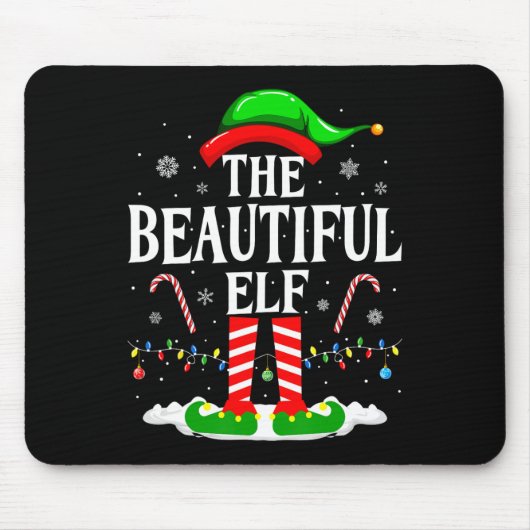 Die schöne Elf Funny Xmas Matching Family Chris Mousepad (Vorne)