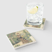 Die schöne Gärtnerin - September - Eugene Grasset Steinuntersetzer (Seitenansicht)