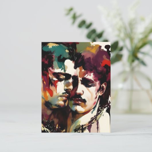 Die schöne Gay Lovers Postkarte (Stehend Vorderseite)