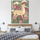 Die schöne Hirsch und Rosen Leinwanddruck (Insitu (Schlafzimmer))