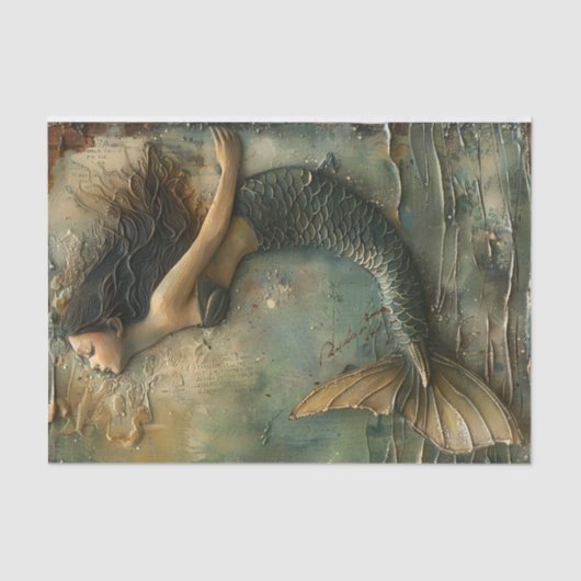 DIE SCHÖNE, MERMAID DECOUPAY SEIDENPAPIER (Vorderseite)