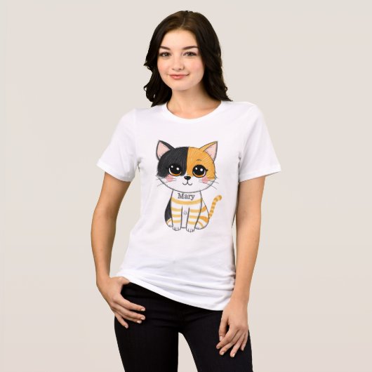 Die schöne Mischief-Katze Tri-Blend Shirt (Vorderseite voll)