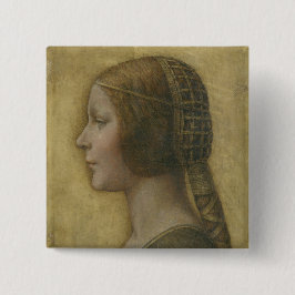 Die schöne Prinzessin (von Leonardo da Vinci) Button
