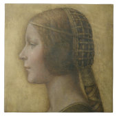 Die schöne Prinzessin (von Leonardo da Vinci) Fliese (Vorderseite)