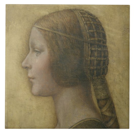 Die schöne Prinzessin (von Leonardo da Vinci) Fliese (Vorderseite)