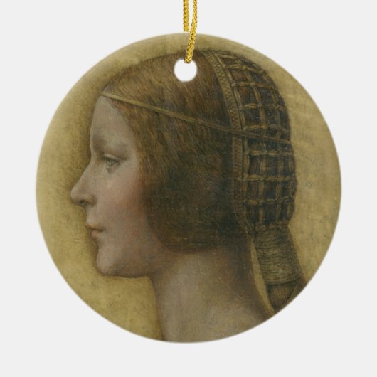 Die schöne Prinzessin (von Leonardo da Vinci) Keramik Ornament (Vorne)
