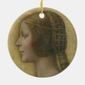 Die schöne Prinzessin (von Leonardo da Vinci) Keramik Ornament (Hinten)