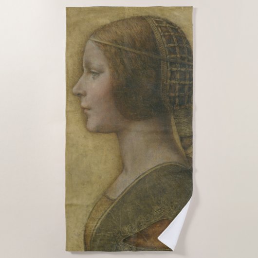 Die schöne Prinzessin (von Leonardo da Vinci) Strandtuch (Vorderseite)