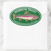 Die schöne Regenbogenforelle Ovaler Aufkleber (Tasche)