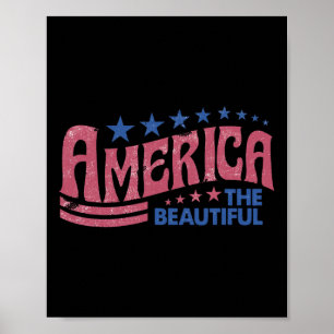 Die schöne Retro Vintage amerikanische 4. Juli Poster