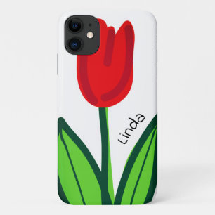 Die schöne rote Tulpe-Blume personalisieren zeichn Case-Mate iPhone Hülle