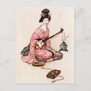Die schöne Tänzerin von Yedo Postkarte