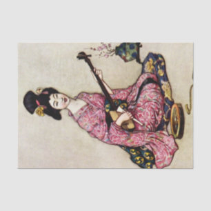 „Die schöne Tänzerin von Yedo“ von Warwick Goble Seidenpapier