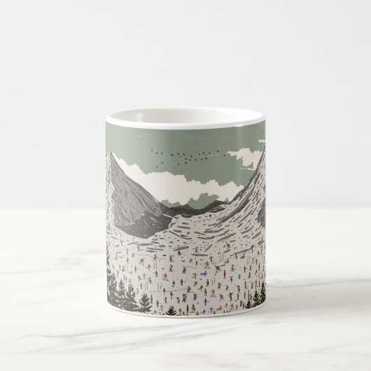 Die schöne Winter-Skilandschaft Kaffeetasse (Mittel)