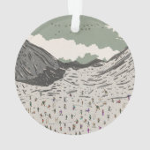 Die schöne Winter-Skilandschaft Ornament (Rückseite)