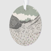 Die schöne Winter-Skilandschaft Ornament (Vorderseite)
