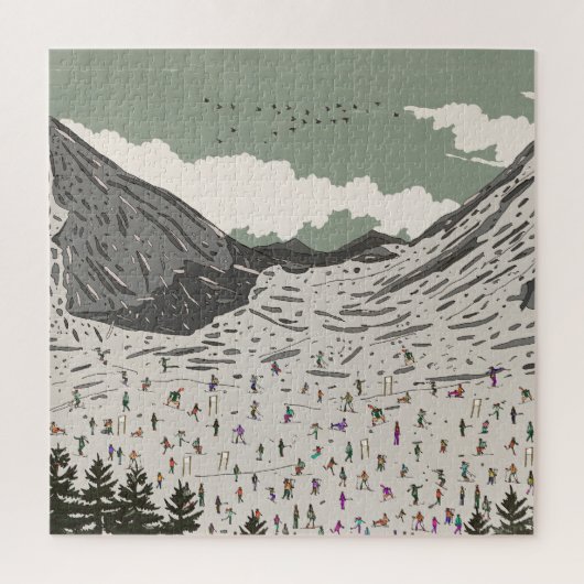 Die schöne Winter-Skilandschaft Puzzle (Vertikal)