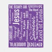 Die schönen Namen Jesu lila Fleecedecke (Vorderseite)