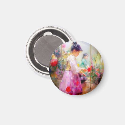 Die Schönheit der Blume Magnet (Vorderseite/Rückseite)