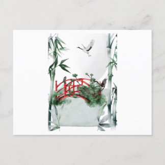 Die Schönheit der Brücke und die Landschaft Japans Postkarte