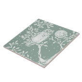 Die Schönheit der grünen Eule in der Nacht des Mon Fliese (Seite)