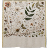 Die Schönheit der Natur Botanische Blume & Blätter Duschvorhang (Vorderseite)