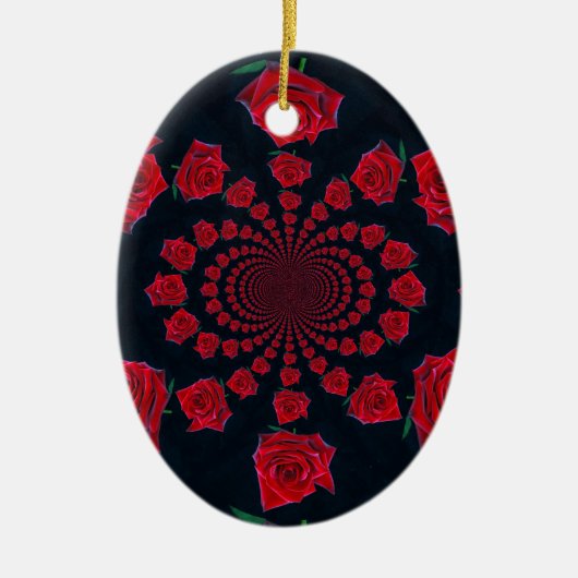 Die Schönheit der Rose: Blumenfantasie Keramikornament (Vorne)