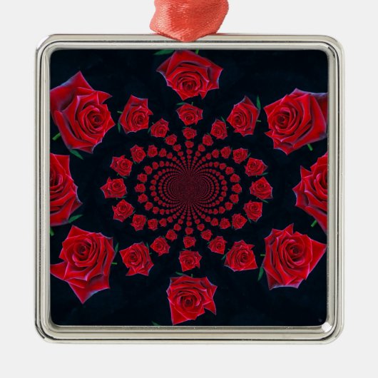 Die Schönheit der Rose: Blumenfantasie Ornament Aus Metall (Vorne)