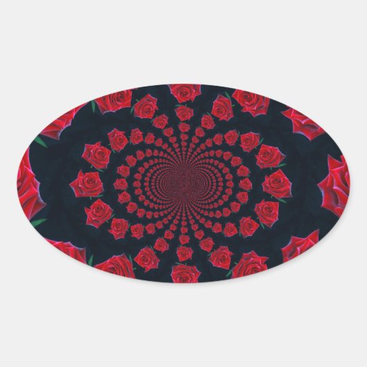 Die Schönheit der Rose: Blumenfantasie Ovaler Aufkleber (Vorderseite)