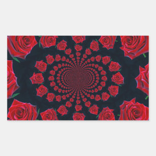 Die Schönheit der Rose: Blumenfantasie Rechteckiger Aufkleber