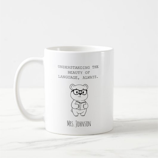 Die Schönheit der Sprache verstehen, immer Kaffeetasse (Links)