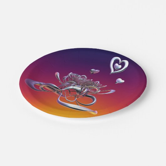 Die Schönheit des Herzens Pappteller (Schrägansicht)