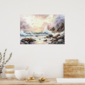 Die Schönheit des Meeres bei Sonnenuntergang Poster (Küche)