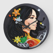 Die Schönheit einer Frau. Große Wanduhr (Vorderseite)