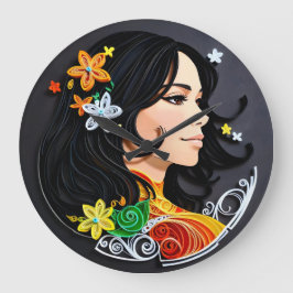 Die Schönheit einer Frau. Große Wanduhr