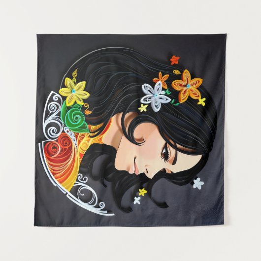 Die Schönheit einer Frau. Wandteppich (Vorderseite (Horizontal))