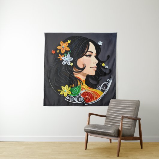 Die Schönheit einer Frau. Wandteppich (Beispiel)