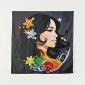 Die Schönheit einer Frau. Wandteppich (Vorderseite)