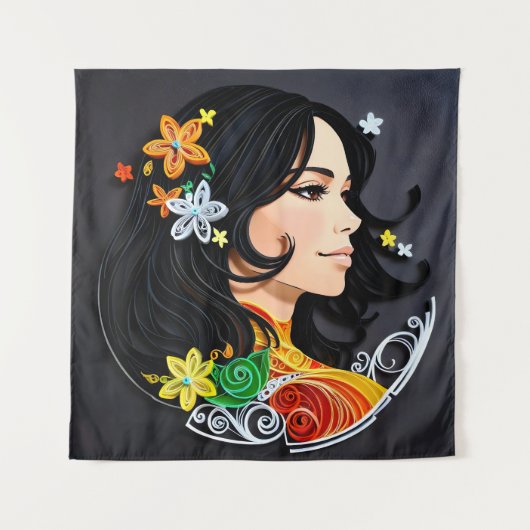 Die Schönheit einer Frau. Wandteppich (Vorderseite)