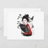 Die Schönheit einer japanischen Geisha Postkarte (Vorne/Hinten)