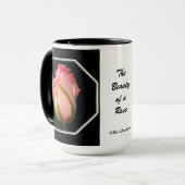 "Die Schönheit einer Rose " Tasse (Vorderseite Links)