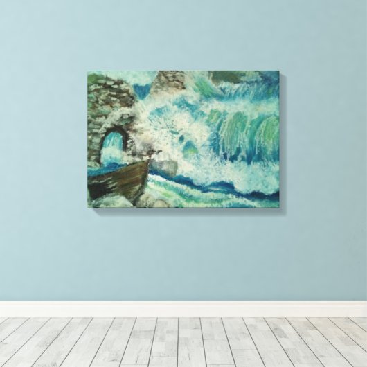 Die Schönheit eines starken Wellenreitens Leinwanddruck (Insitu (Holzboden))