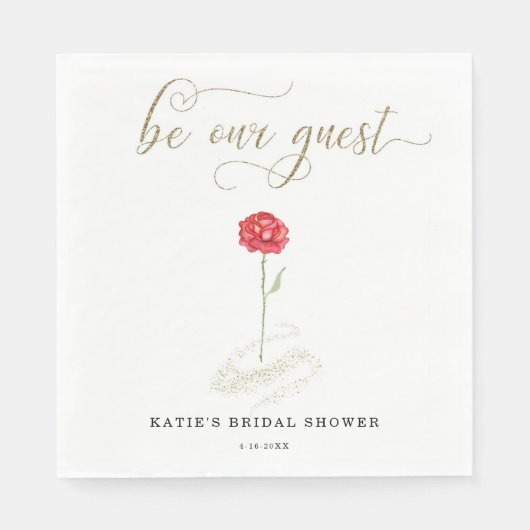 Die Schönheit und das Biest sind unsere Gäste Serviette (Vorderseite)