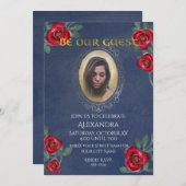 Die Schönheit und das Foto der Beast Fairy Tale Bl Einladung (Vorne/Hinten)