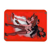 Die Schönheit und der Krampus Vintage Weihnachten Magnet (Horizontal)
