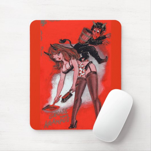 Die Schönheit und der Krampus Vintage Weihnachten Mousepad (Mit Mouse)