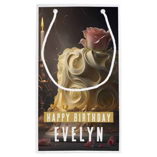 Die Schönheit und der Kuchen der Bestie - Geburtst Kleine Geschenktüte (Rückseite)